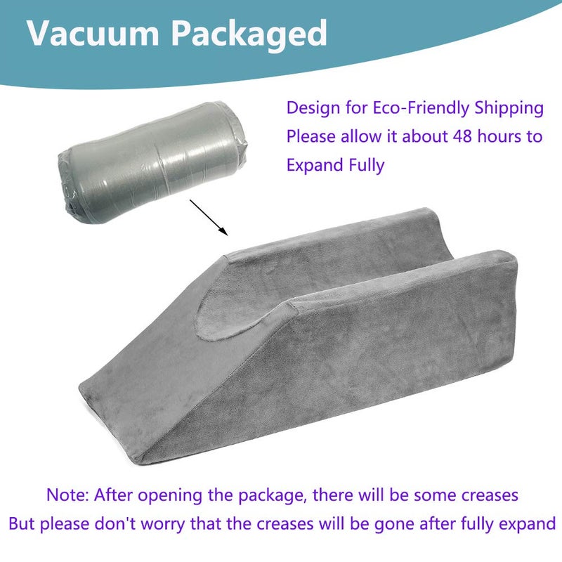 Zelen Elevation Pillow Bed Wedge for Legs Sleeping Foam Wedge Elevated Pillows Ortho Cushion Riser Knee Ankle Support Rest Legs Bolster Elevator Elevating Cushions Feet Protector (49cm Long) - Image 5